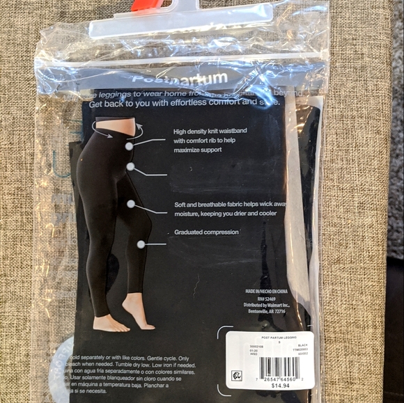 NWT Postpartum black leggings size small - Picture 2 of 7